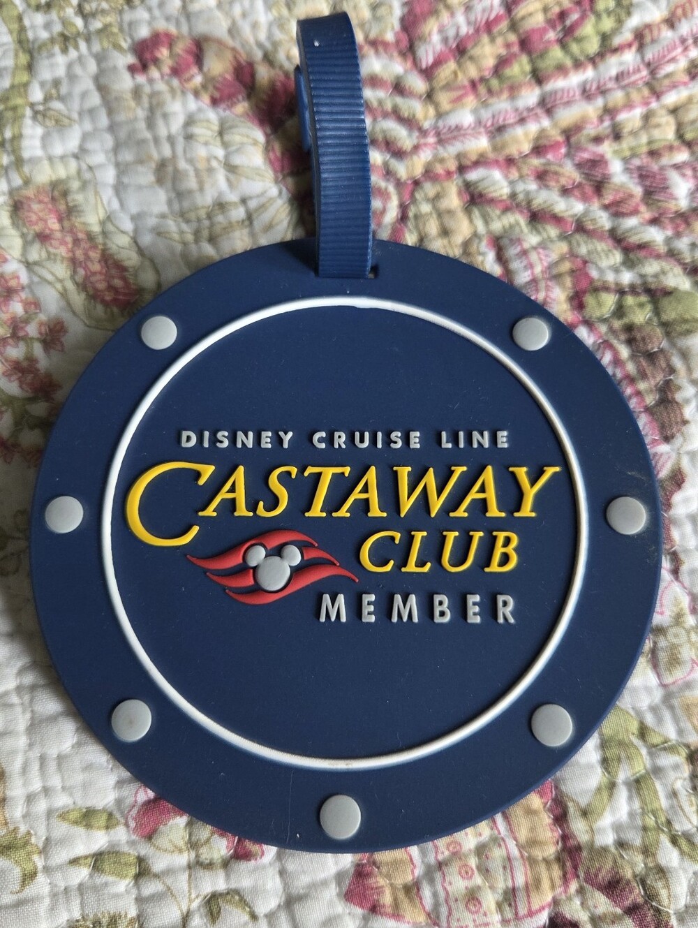 Disney Cruise Line Castaway Club Member Luggage Tag - Navy Yellow